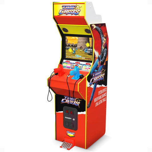 Arcade1Up 17" Time Crisis Arcade Game Machine, LCD Screen Multiplayer w/ Stand Up Cabinet - High Resolution Light Gun Video Gaming Machine