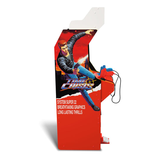 Arcade1Up 17" Time Crisis Arcade Game Machine, LCD Screen Multiplayer w/ Stand Up Cabinet - High Resolution Light Gun Video Gaming Machine