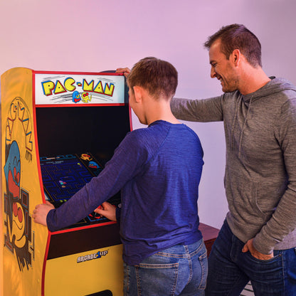 Arcade1Up PAC-MAN Deluxe Arcade Machine, built for your home, with 5-foot-tall full-size stand-up cabinet, 14 classic games, and 17-inch screen